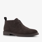 Van Beers suède heren veterschoenen donkerbruin - Maat 40 - Uitneembare zool