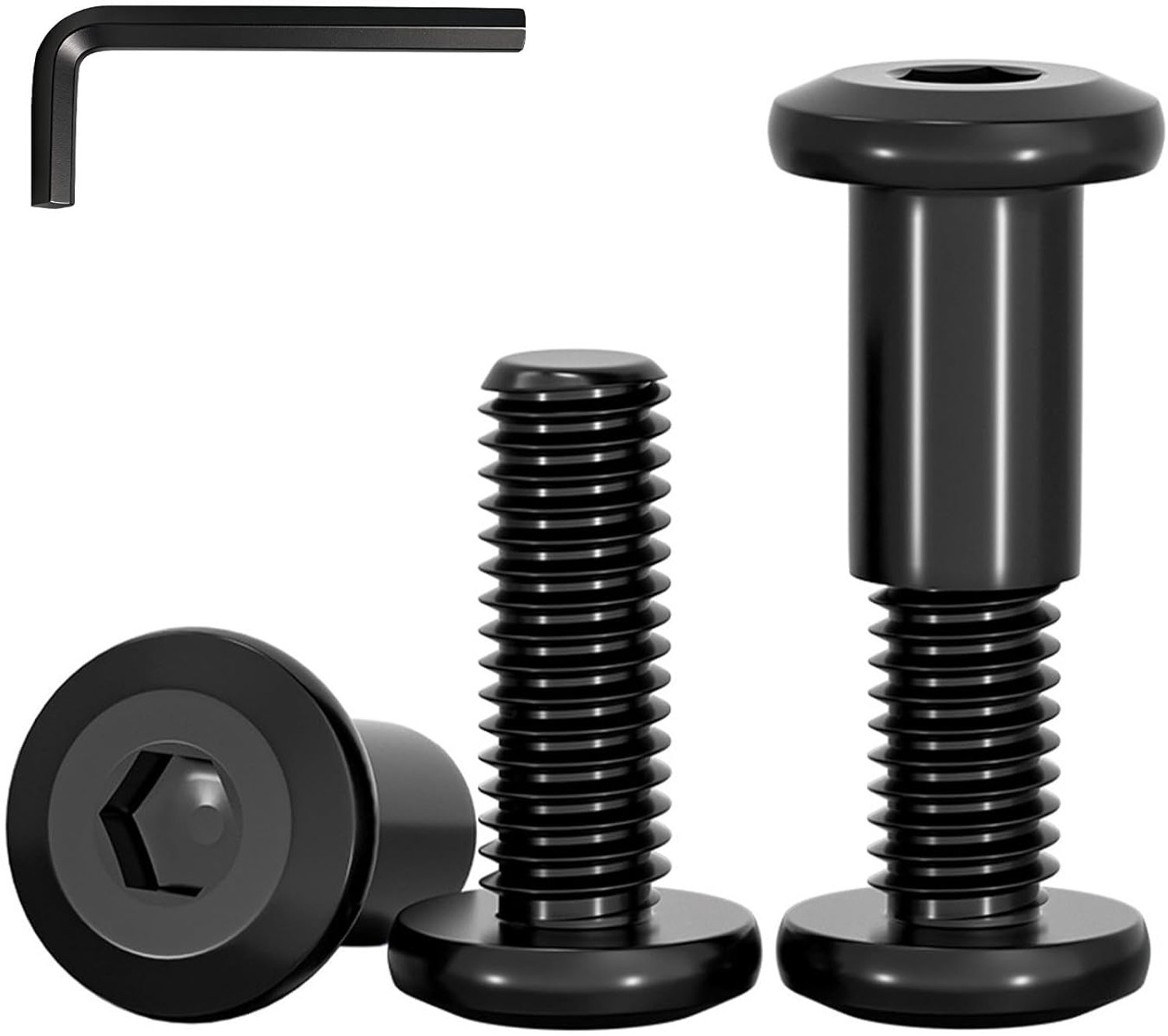Verbindingsschroeven M6x25mm - roestvrij staal A2 - zwarte oxidatie - duurzame corrosiebestendigheid - 10 stuks - m-winkel