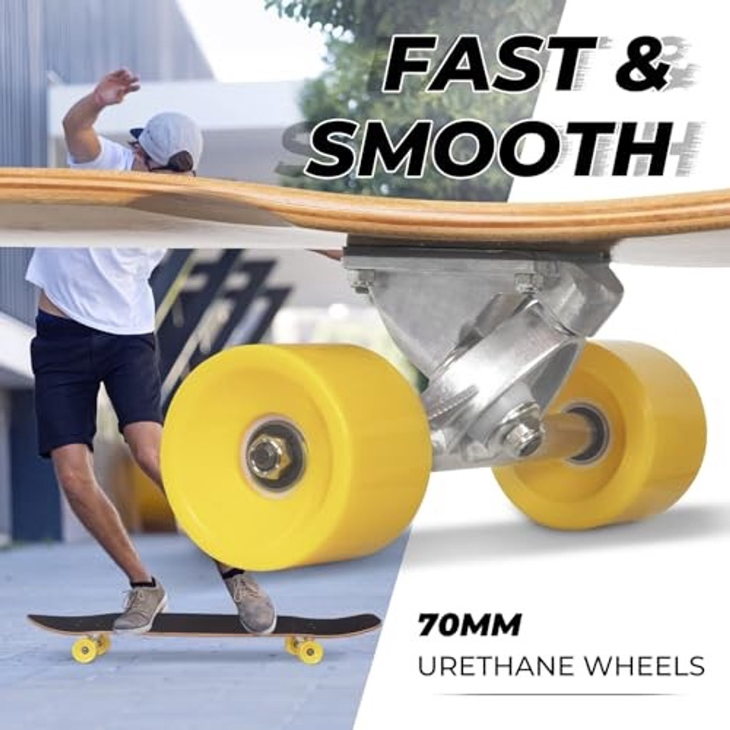 Compleet Longboard Skateboard van Bamboe en Hard Maple Three Colors.
