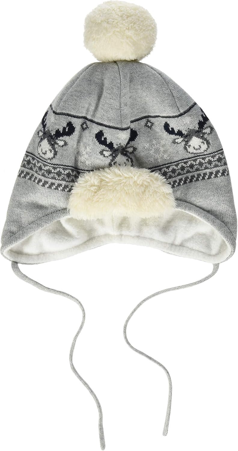 Sterntaler Baby Jongens Muts met Oorflappen en Pompon - Blauw