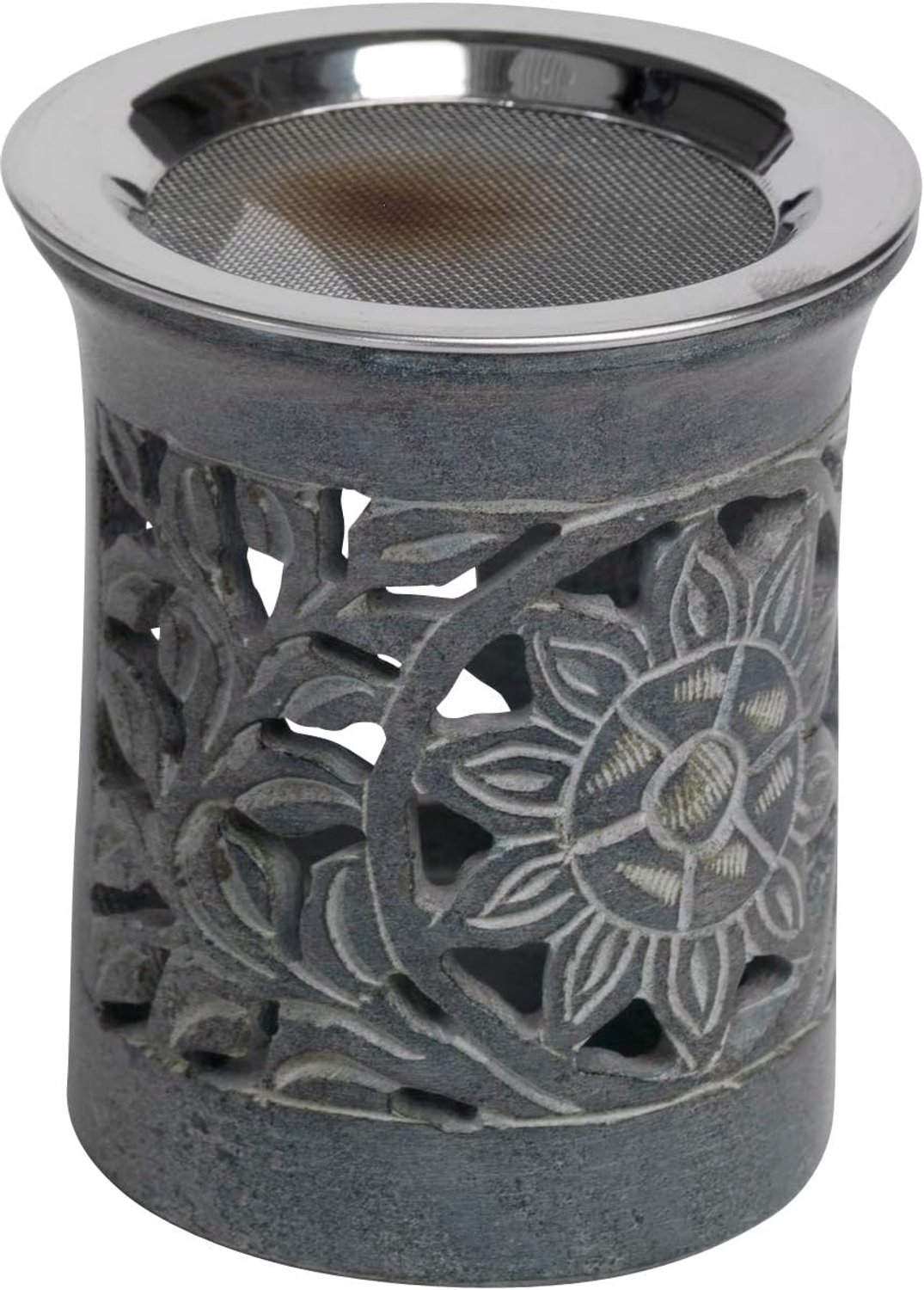 MaMeMi wierookbrander 9 cm van speksteen, natuurlijke kleur