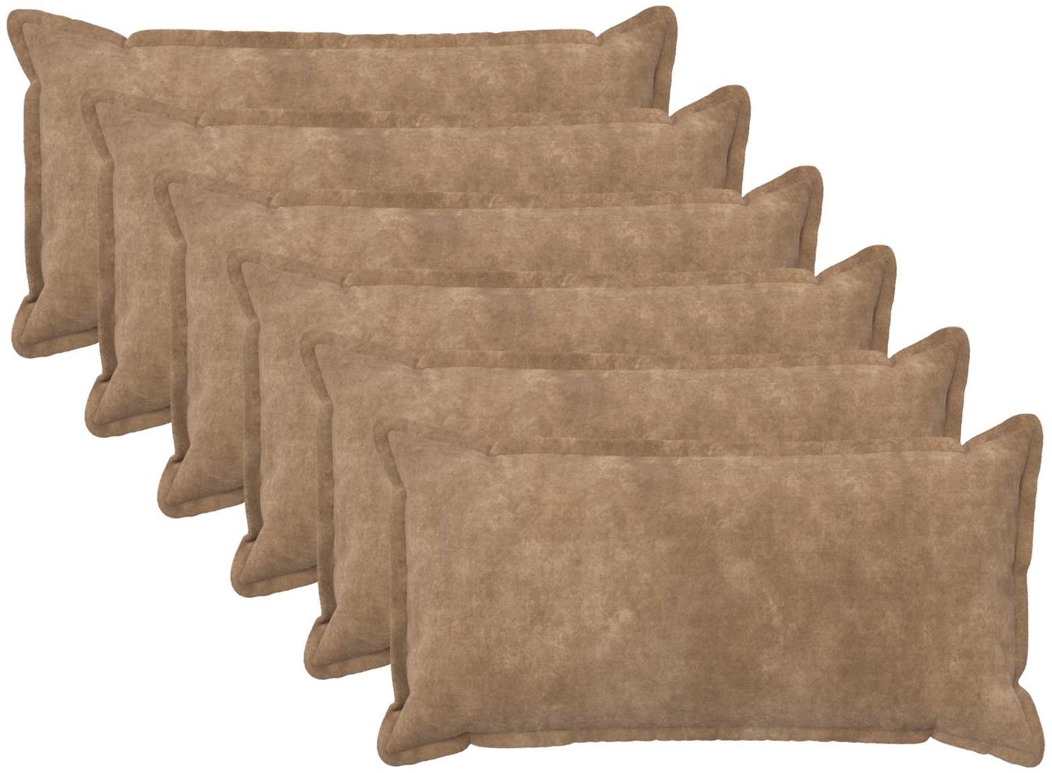 vidaXL Dekenkussen - 6 - st - HOUTEN - Taupe - 40 - x - 70 - cm - Microfiber - Fleece