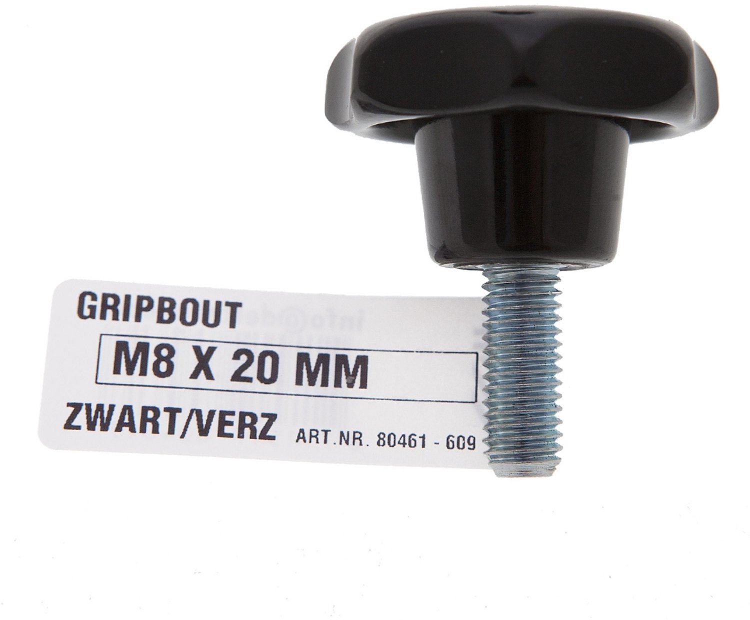 Deltafix gripbout zwart / verzinkt m8 x 20 mm din 6336a 1 st.
