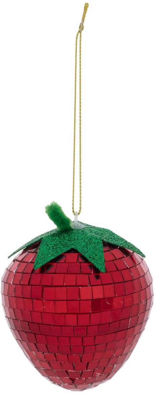 Feeric lights & Christmas Rode disco-achtige dennenboomhanger, 8 cm Rouge
