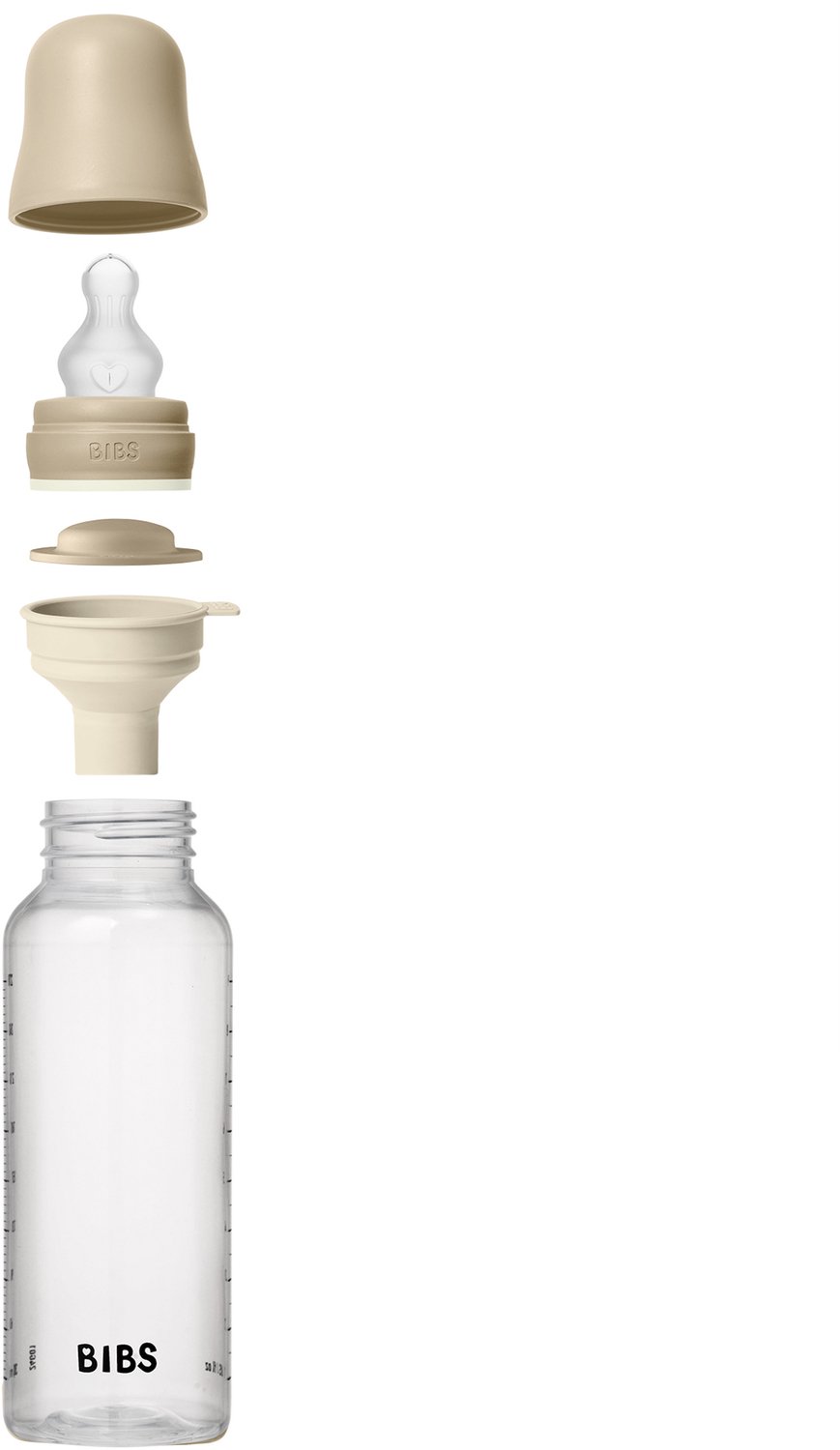 BIBS Kunststof Babyfles - 270 ml - 1-pack - Siliconen speen - Vanilla Glow — afbeelding 5