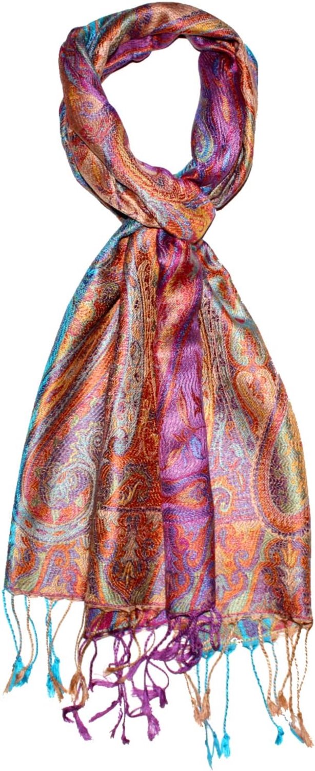 Luxe Zijden Sjaal Heren - Elegant Paisley Patroon - Pastel Kleuren