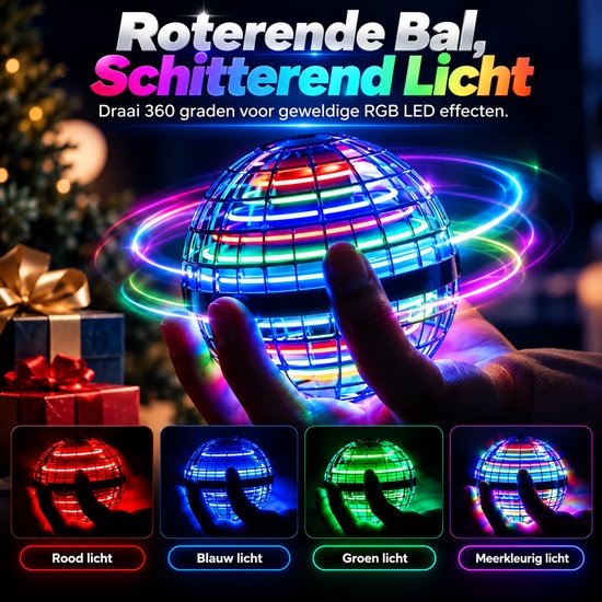 Airglide Magic Spinner - Airglide Bal - Airgliderbal Magic Spinner - Airglide - Flying Ball - Mini Drone Voor Binnen - Fly Spinning Ball - Flying Spinner - Fidget Toy Boomerang Spinner - Met Led - Speelgoed Voor Kinderen - Kerstcadeau — afbeelding 2
