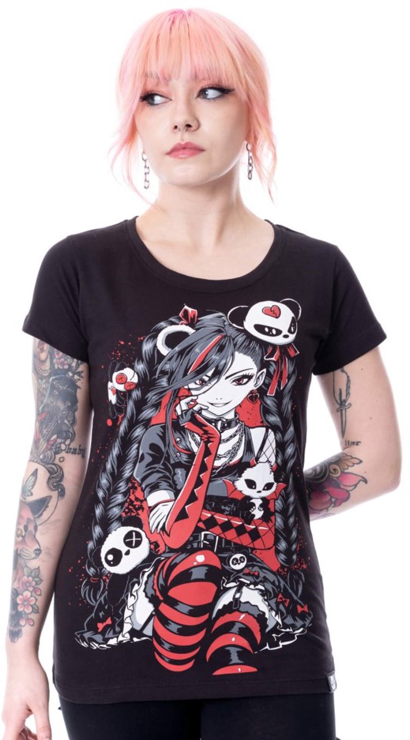 Cupcake Cult - Panda Cult Dames Tshirt - XL - Zwart