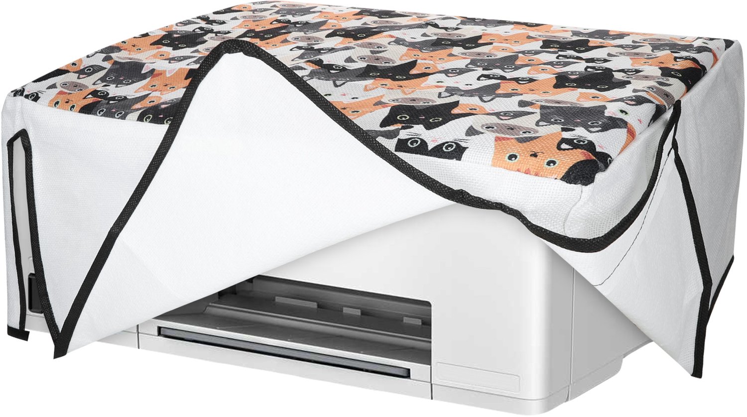 kwmobile linnen hoes geschikt voor HP Smarttank 5105 / Smarttank 5101 cover - Printer beschermhoes - Katten design