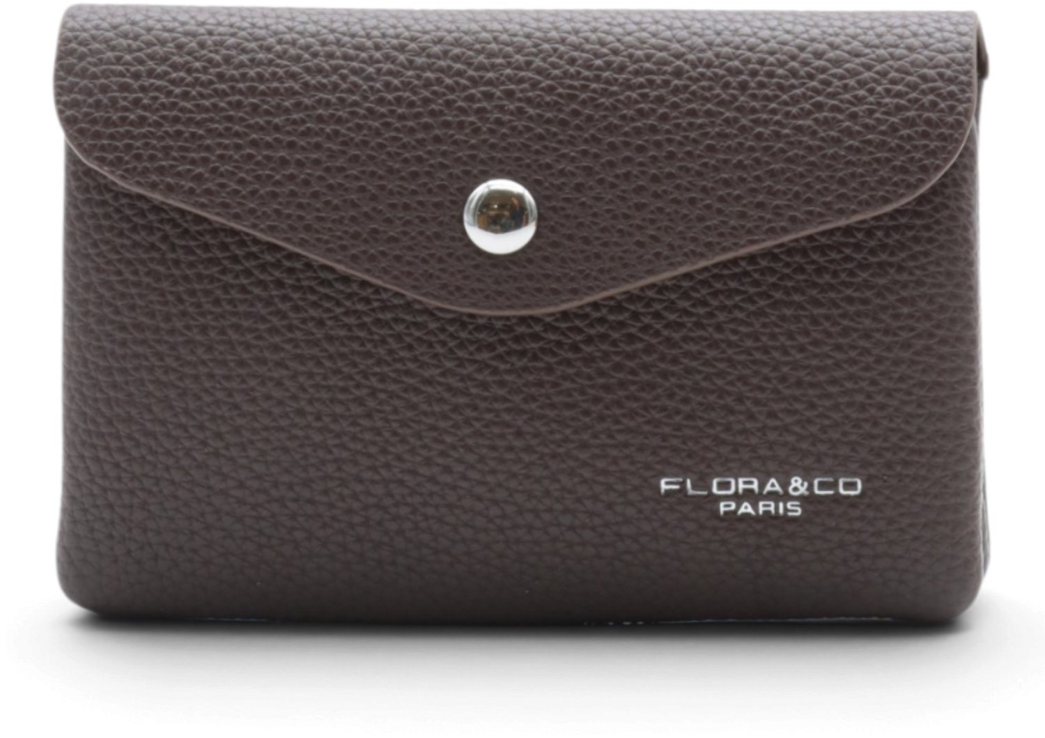 Flora&Co - MILA - medium - generfd imitatieleer - Dames Portemonnee - Portefeuille - Beurs - Wallet - met rits en flap - chocolat/bruin