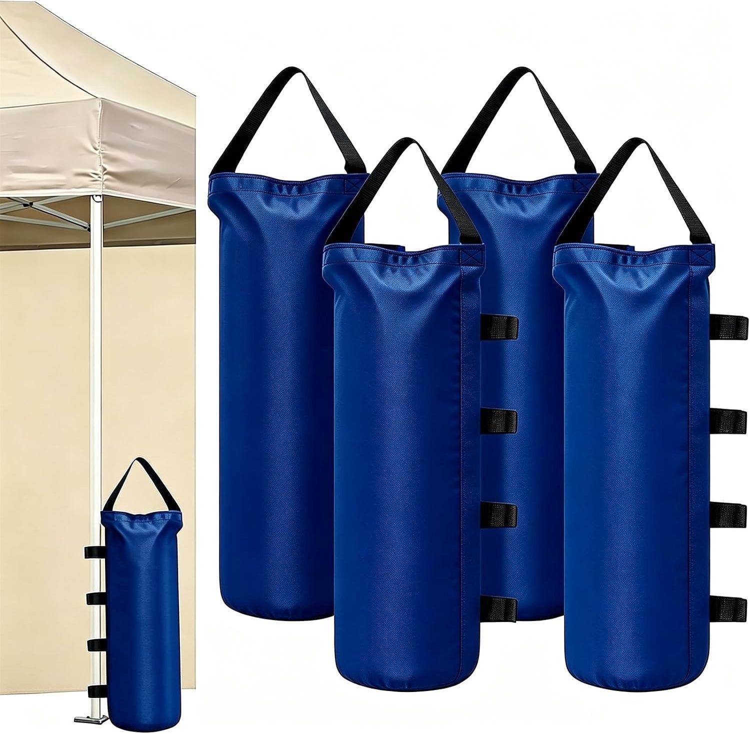 Set van 4 Zandzakken van Industriële Kwaliteit, 1680D Gewichten voor Tent en Gazebo, Buitengebruik, Tuin en Patio, Blauw