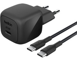 Belkin USB-C Wandlader 45 W met 1 m USB-C-naar-USB-C Kabel –Universeel - Zwart