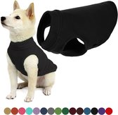 Gooby Stretch Fleece Vest Hondenjas - Warme hondentrui voor kleine honden - Zwart - Small