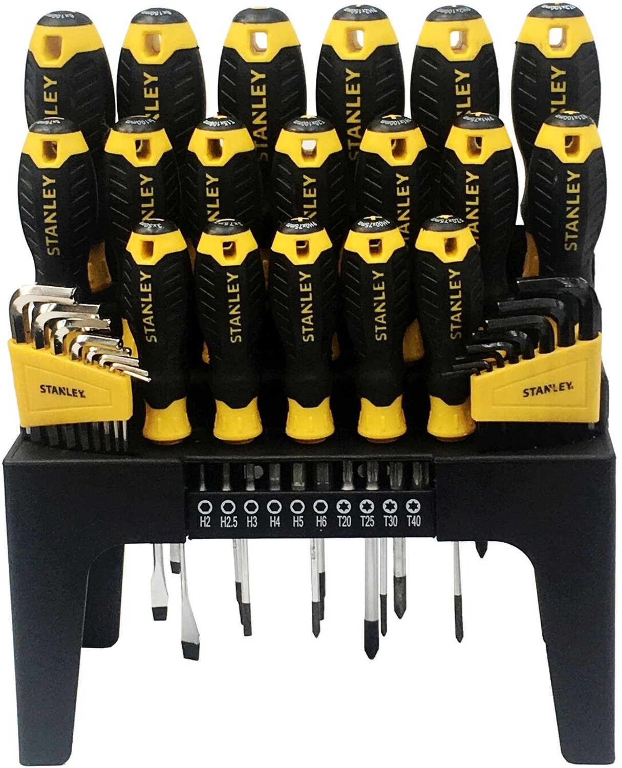 Stanley 44-delige Schroevendraaierset met Houders – Sleuf, Phillips, Pozi, Torx, Bits en Inbussleutels