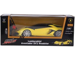 Radiografisch bestuurbare auto - 1:24 - Geel - Lamborghini Aventador SVJ Roadster