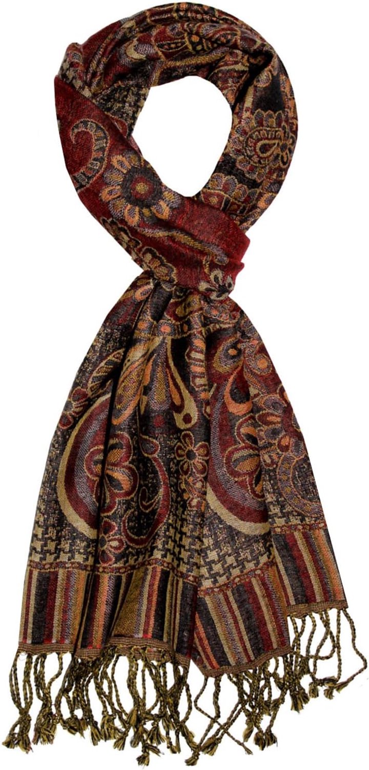 Luxe Heren Sjaal van Zachte Wol - Paisley Patroon - Multi-kleurig
