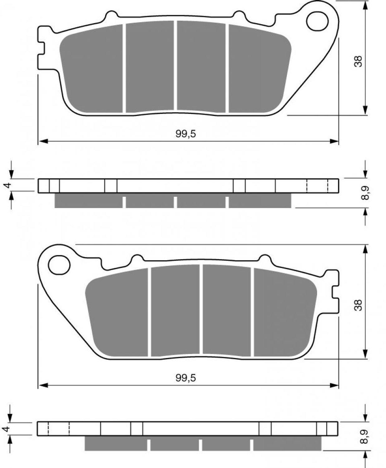 Plaquette de frein Gold Fren pour Moto Honda 1000 Cb Ra Abs 2009 à 2016 AR Neuf