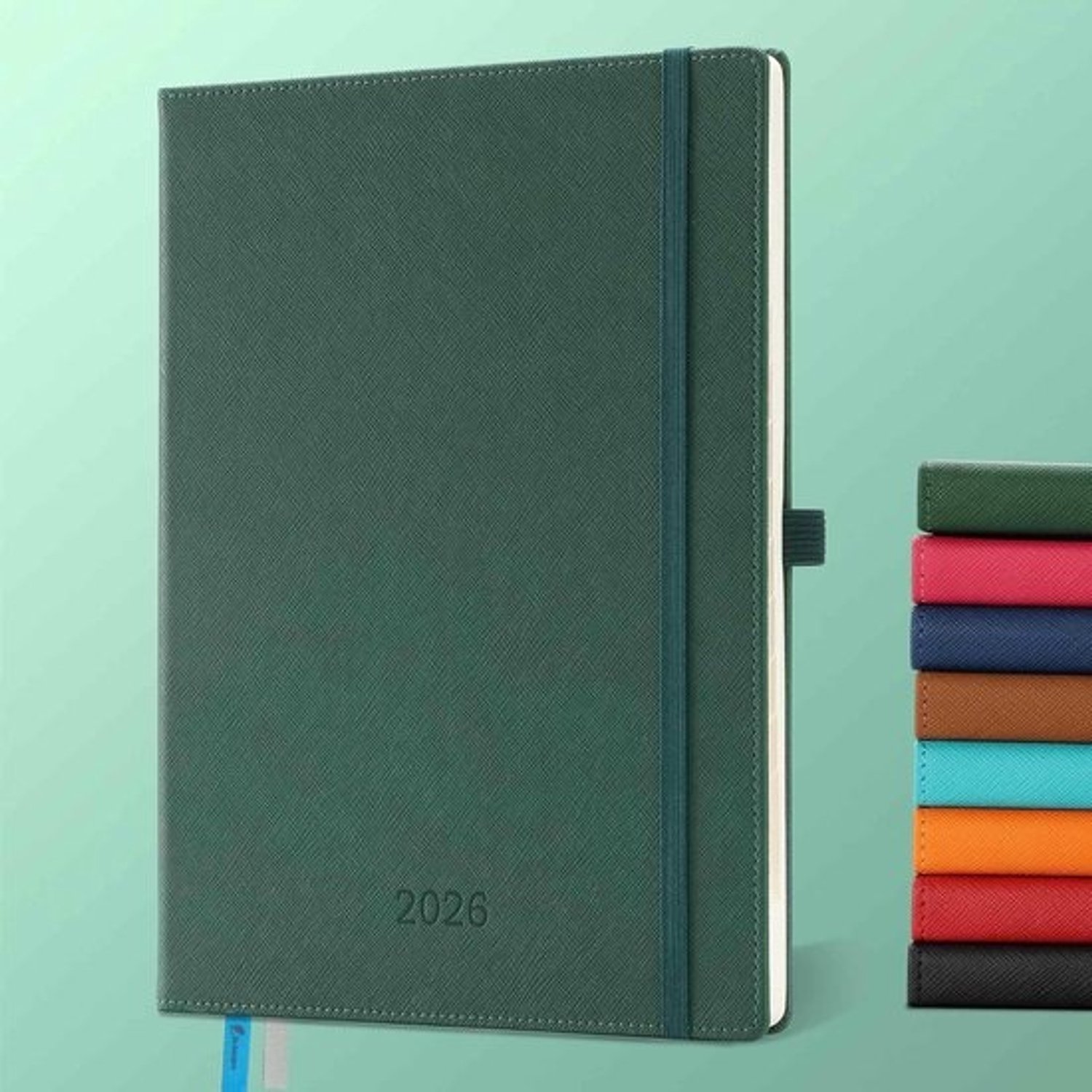 Weekagenda 2026 - Planner in boekvorm - Overzicht per jaar - Ruim schrijfvlak - A4 formaat - Groen
