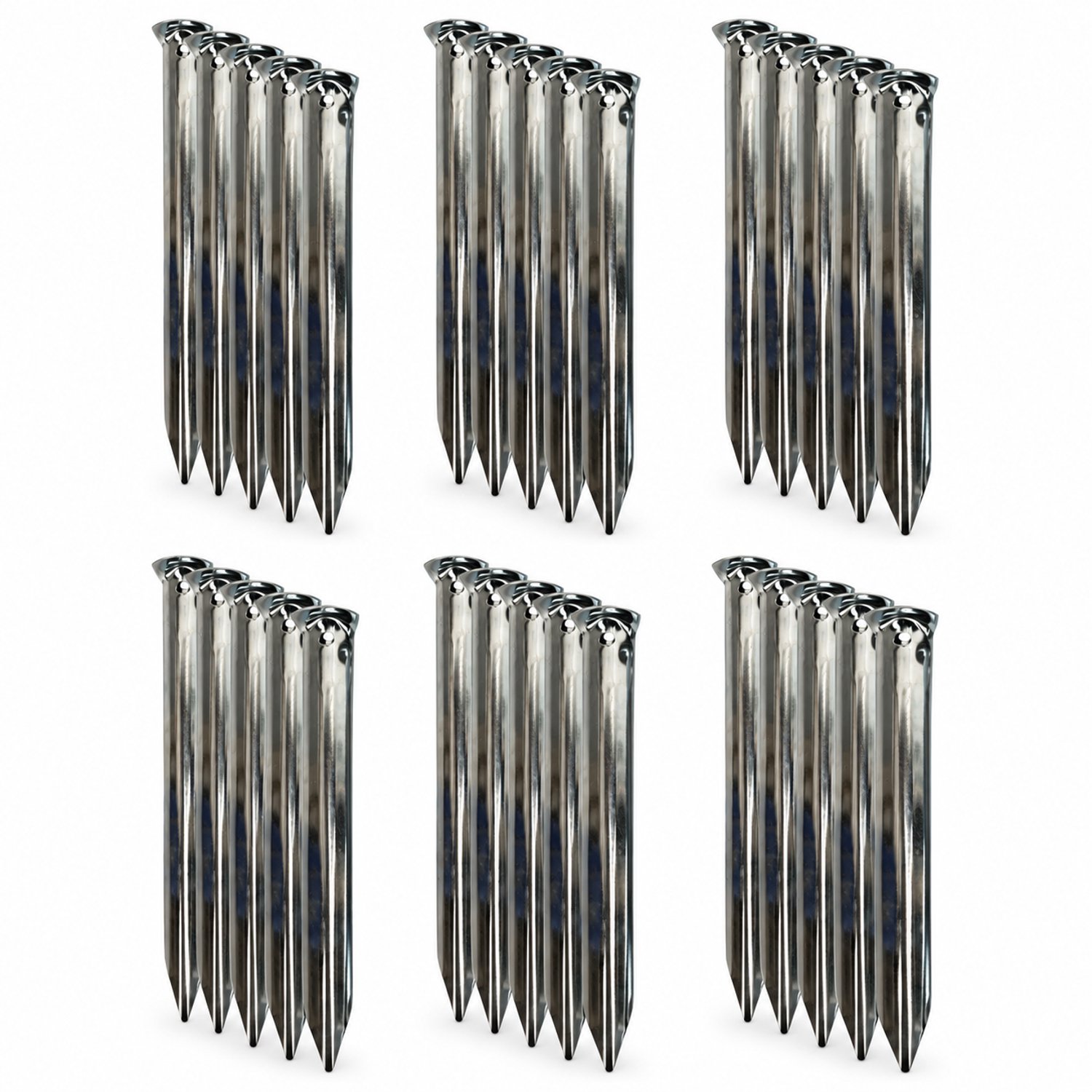 Tentharingen halfrond 23 cm - 30 stuks - Voor tent en voortent - Zilver
