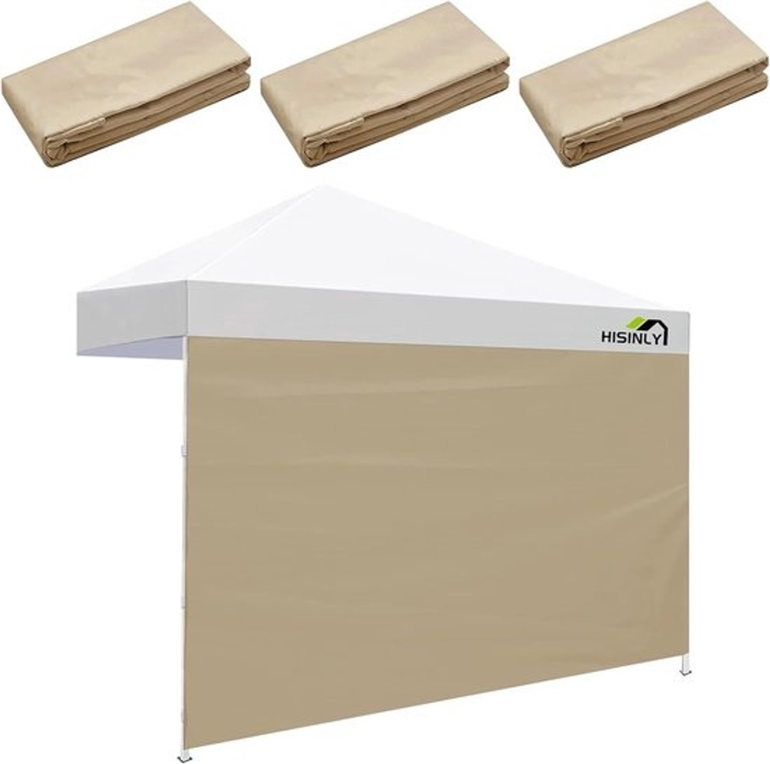 3-delige zijwanden voor 10x10 pop-up luifel - Waterdicht kaki - Voor feesttenten