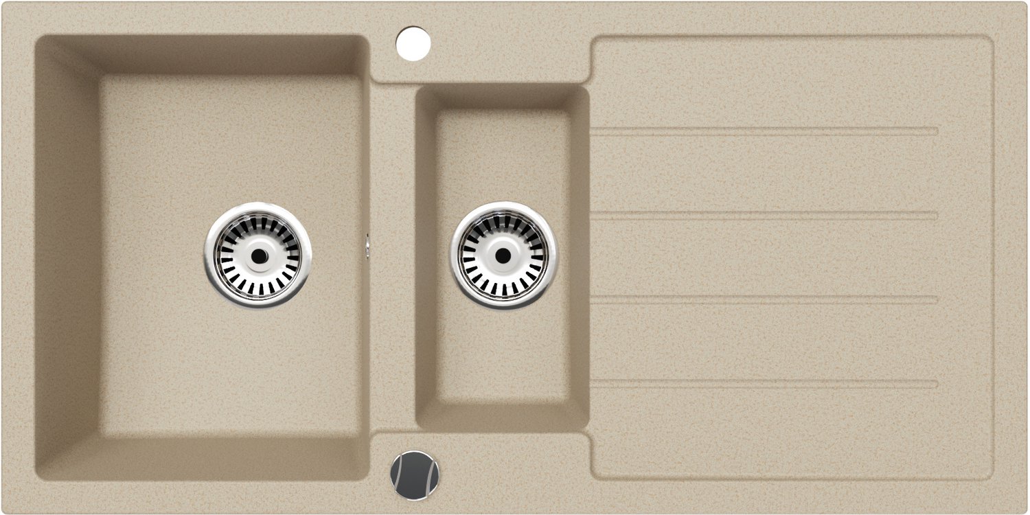 Faizee Home Granieten Spoelbak – Kwartscomposiet Keuken Spoelbak – Verschillende Modellen en Kleuren Napoli Beige