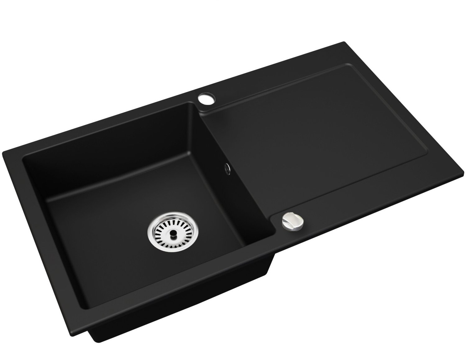 Faizee Home Granieten Spoelbak – Kwartscomposiet Keuken Spoelbak – Verschillende Modellen en Kleuren Element Mattschwarz