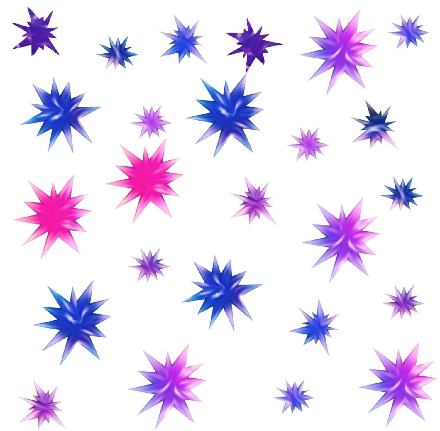 Muurstickers Sterren Paars Roze Aquarel - 230 cm x 1120 mm