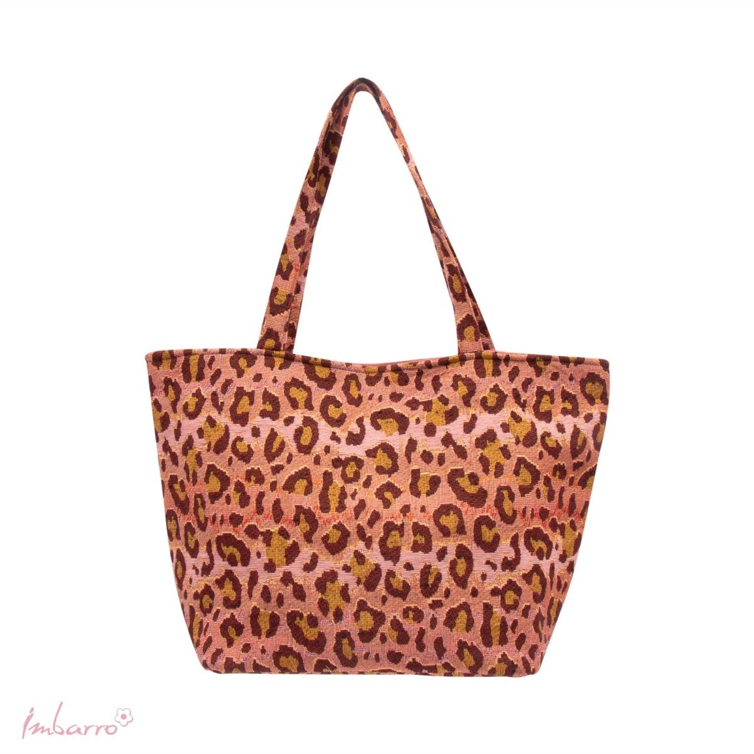Imbarro - Shopper - Tas - Jacquard - 50x50cm - Luipaard - Handgeweven - Multifunctioneel