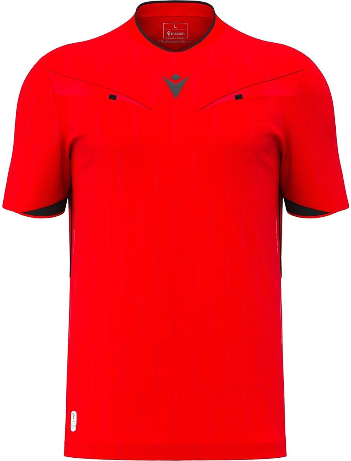 Macron Mendez Eco Scheidsrechtersshirt Korte Mouw Heren - Fluorood / Zwart | Maat: M
