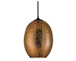 LED Hanglamp 3D - Quanta - Ovaal - Koper Glas - E27