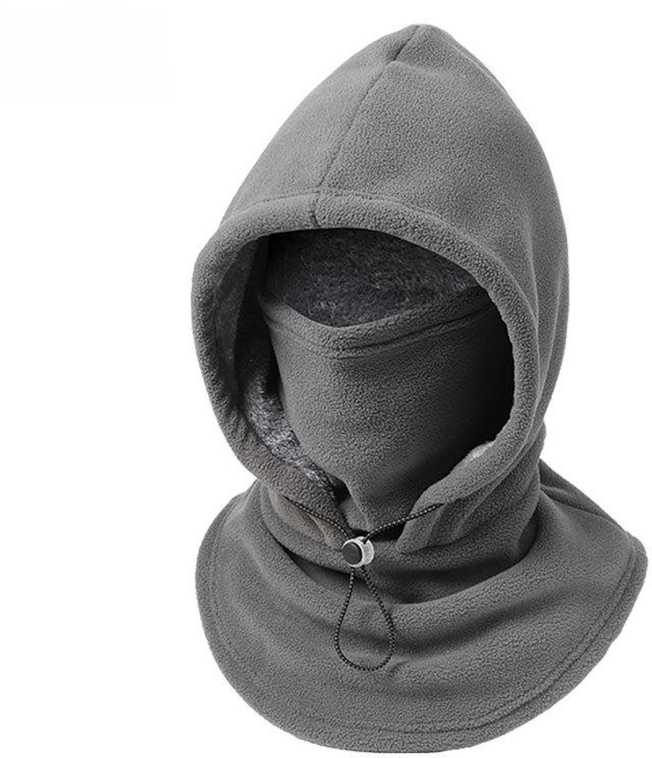 Namajunas Eendelige flanellen balaclava Balaclava Met Verstelbaar trekkoord Bivakmuts Bivakmuts Sport Nekwarmer Balaclava Fleece Ski Masker Ski Mask Facemask Unisex Zacht en warm Wintersport Fiets Outdoor Grijs