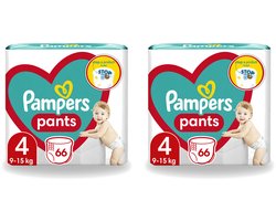 2 x Pampers – Luierbroekjes – Pants Maat 4 – 66 Luiers - Voordeelverpakking - 2 stuks