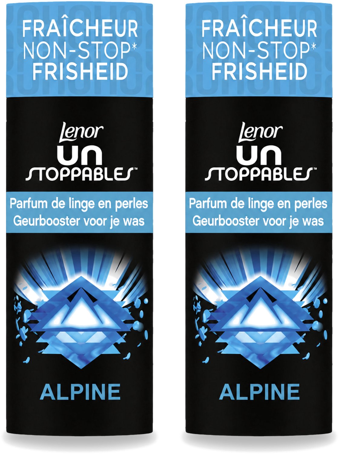 2 x Lenor Unstoppables – Geurbooster – Alpine – 19 Wasbeurten – 235 g - Voordeelverpakking - 2 stuks