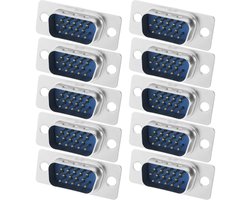 Connector 10 Stuks - 15-Pin Mannelijke Socket - DB15 D-Sub - Automatische Controle - Schokbestendig - Corrosiebestendig