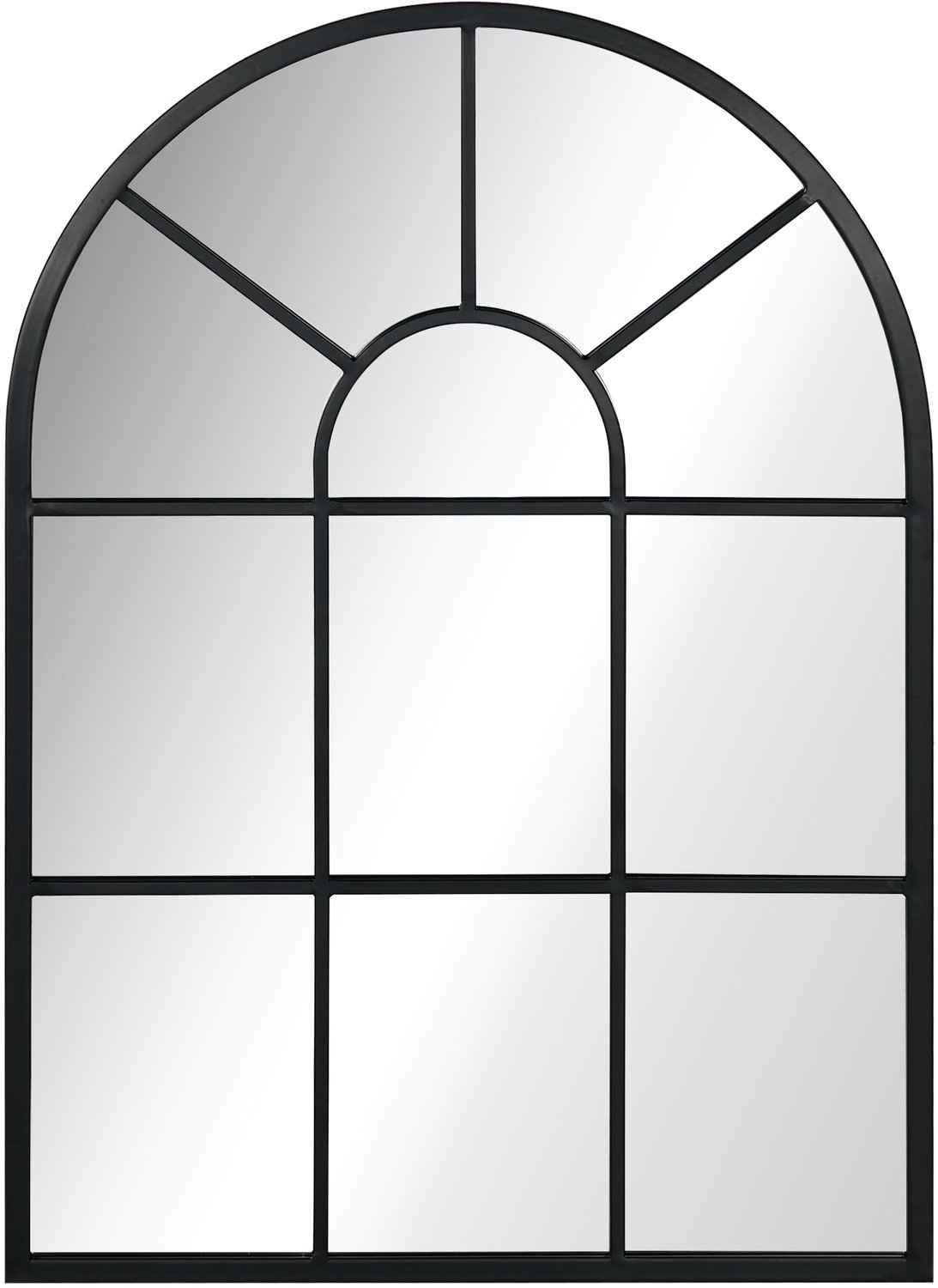 Homona Wandspiegel - Vensterdesign - Metalen frame - 70 x 50 cm - Zwart