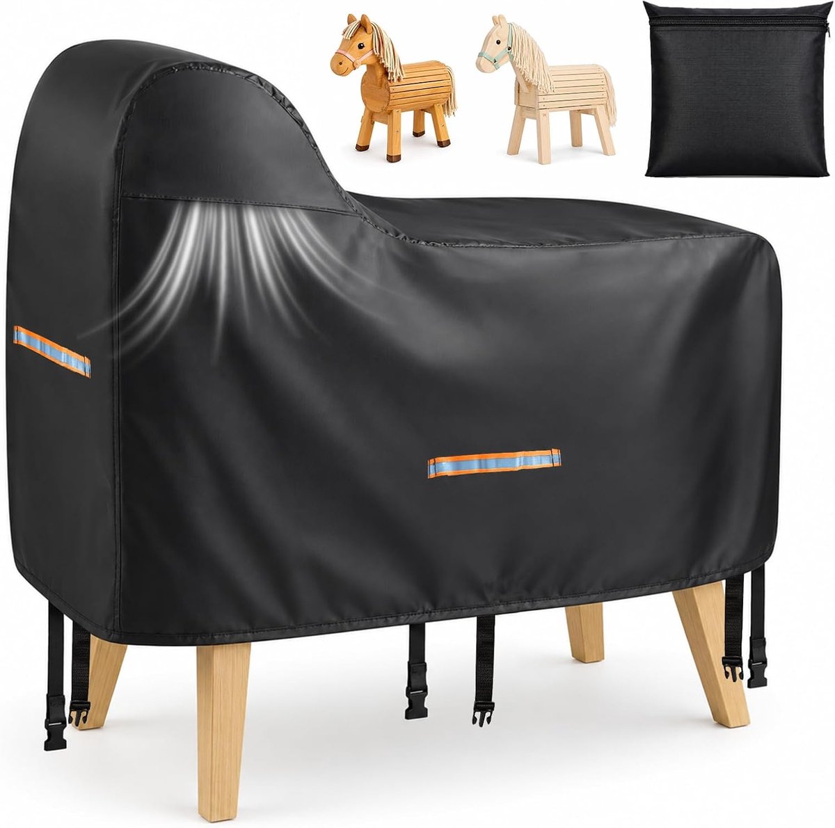 Afdekking houten paard waterdicht 420D - reflecterende strepen - winddichte gespen - optimale bescherming - ShopVlot