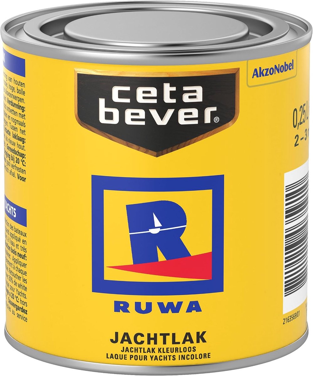 Jachtlak kleurloos - 0.25 L - Hoge glans - Permanente elasticiteit - ShopVlot