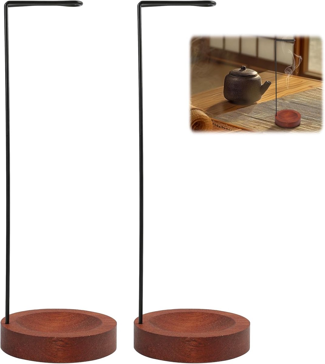 2 Pcs Incense Stick Holders, Handmade Wooden Incense Stick Holder with Ash Catcher, for Yoga, Meditation, Aromatherapy - ShopVlot