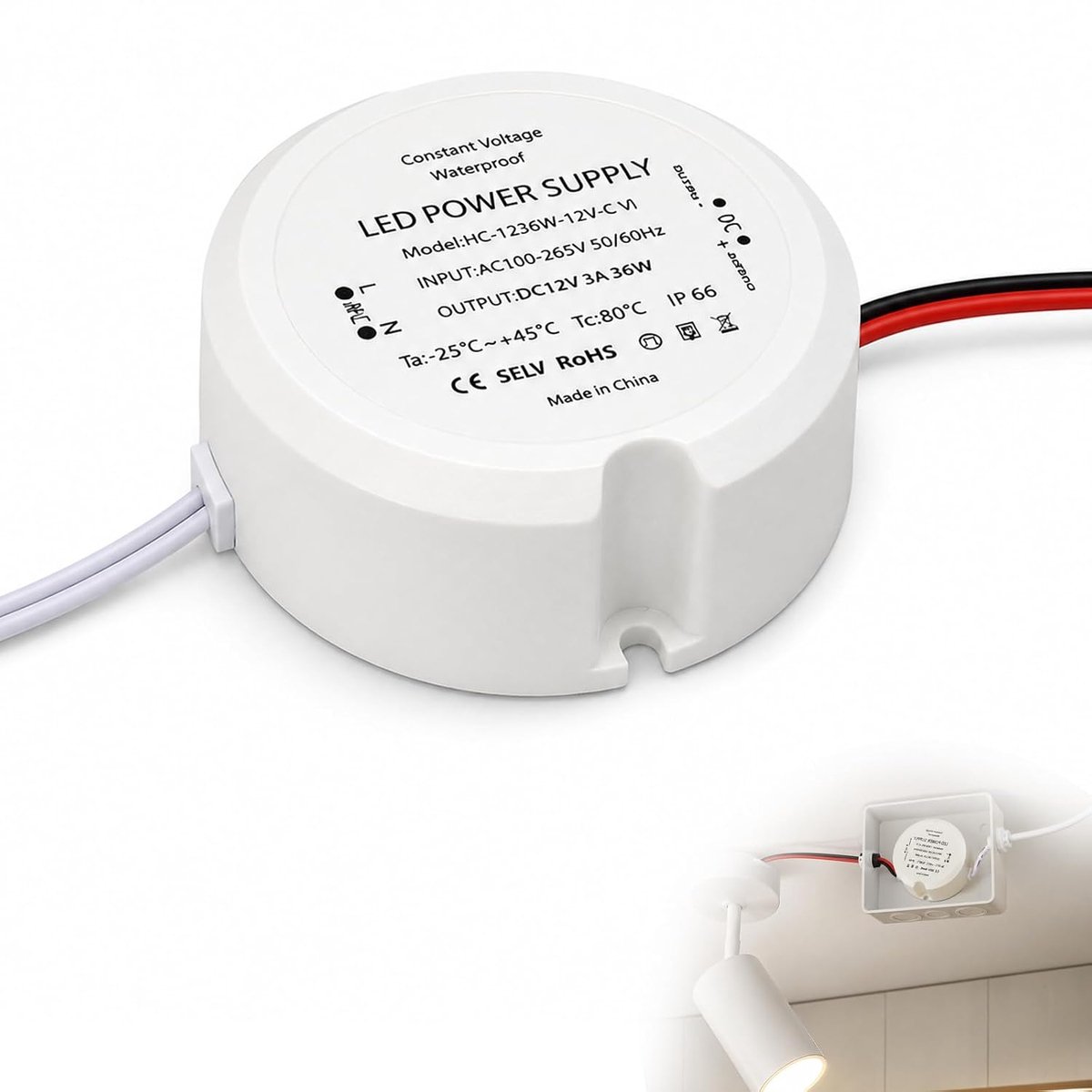 Zolara Led-transformator, 12 V, 36 W, 3 A, transformator 230 V naar 12 V, constante spanningstransformator, compatibel - ShopVlot