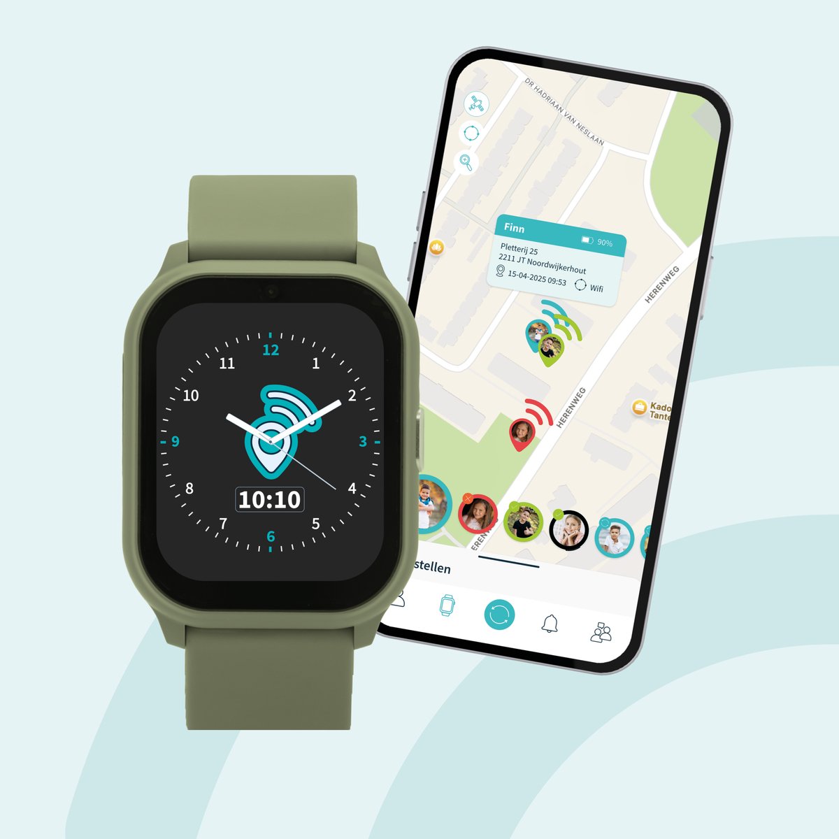 One2track Connect YOU Groen | GPS horloge voor kinderen | Videobel in HD, voeg vriendjes toe en zie altijd waar je kind is met de leukste smartwatch voor kinderen