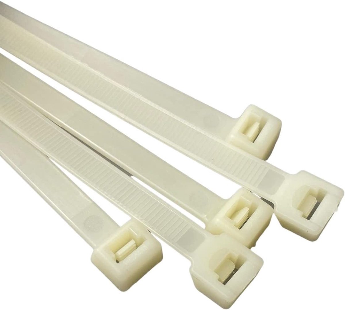 On1shelf Cable Ties, 550mm x 9mm, 21.6" Premium Tie Wraps, Strong and Long Nylon Zipper Closure (5, White) - ShopVlot