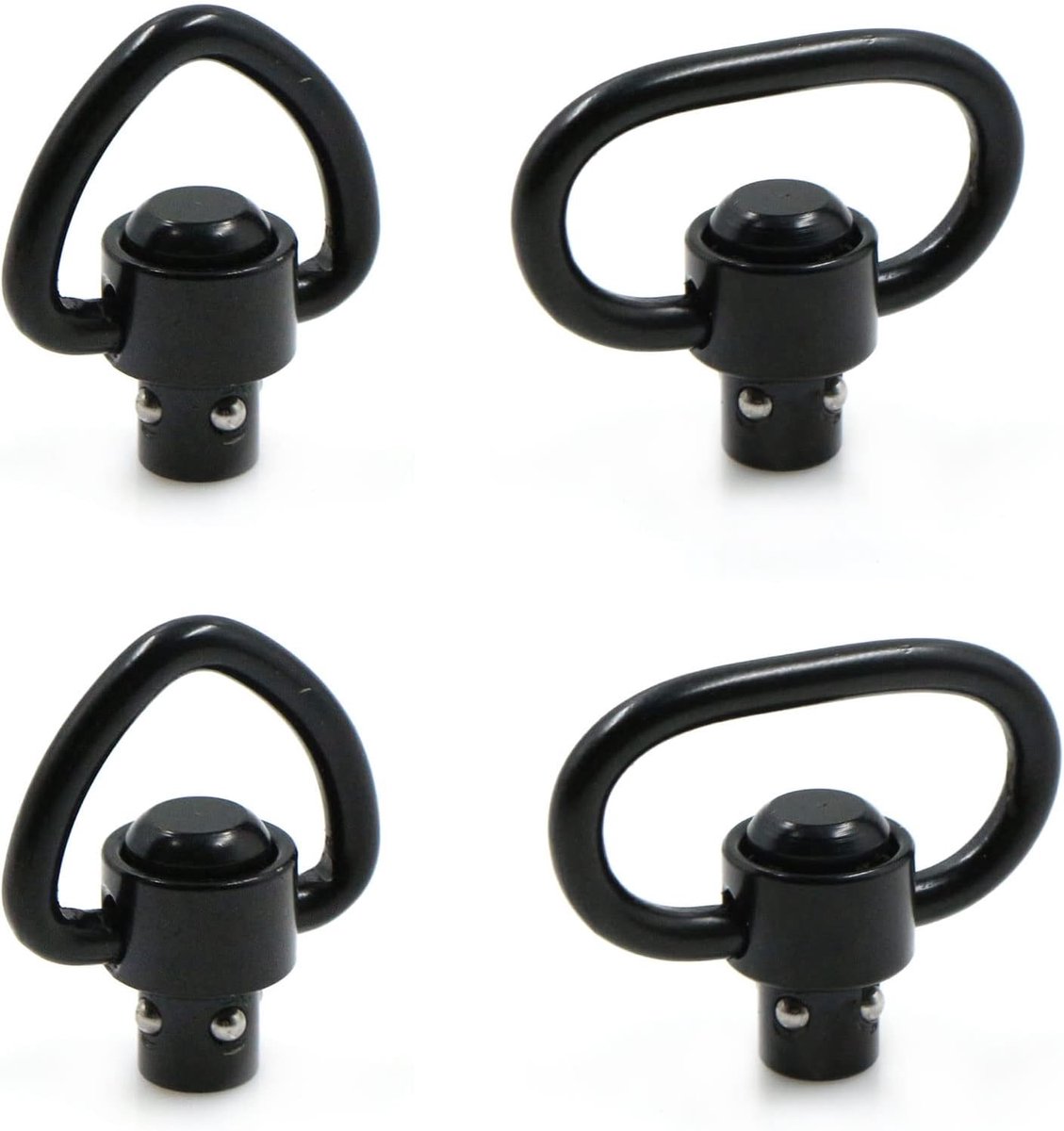 Swivels Mount QD Swivel Clip Loop Strap Quick Release Sling Swivel Swivel Quick Detach Wartels 1,25 inch Tactical Heavy Duty gesp voor tactische riemen (4 stuks, zwart)