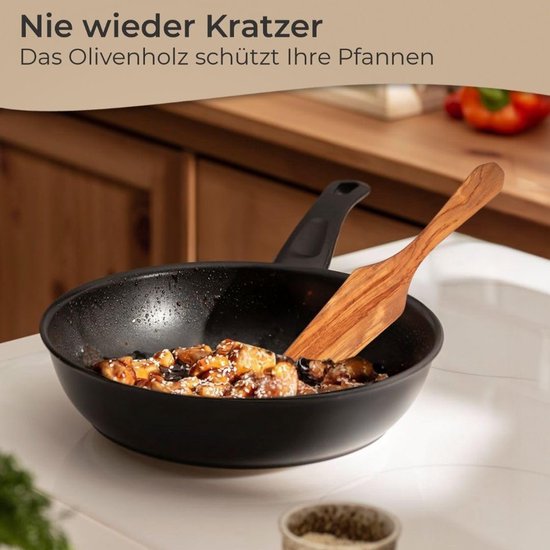 Kooklepelset 3-delige olijfhout Keukenhulpjes verschillende uitvoeringen- saladebestek, honinglepel, zout- of pepermolen (spatule set 3-delig) — afbeelding 3
