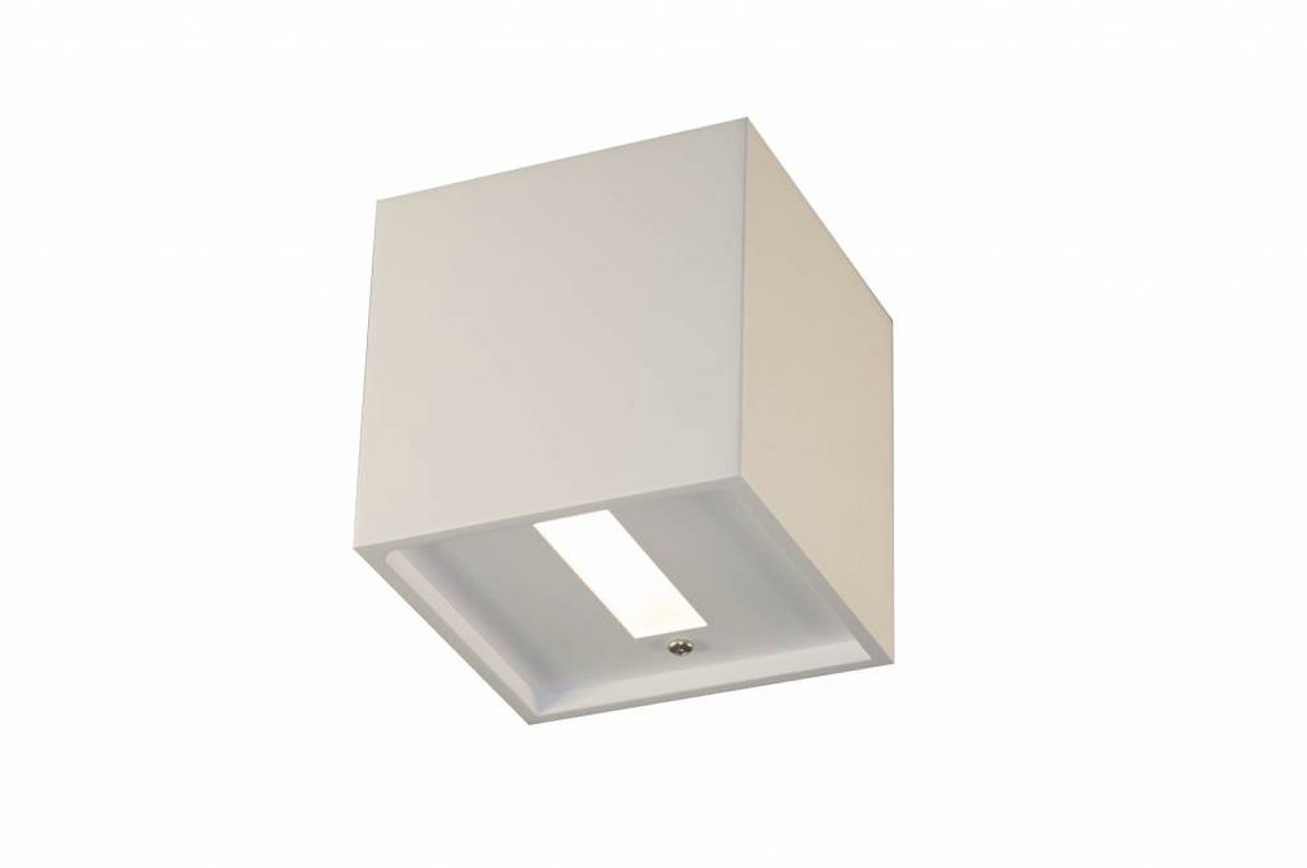 Nemo wandlamp LED up-down, zwart aluminium, vierkant, 102 x 102 x 102 mm, 4W, 386 lumen, 3000K, IP20