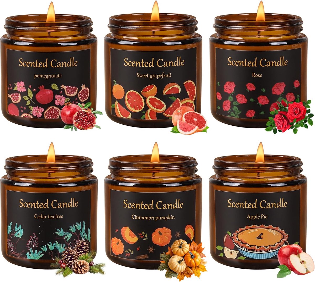 Verpakking van 6, EN-US-Candles-6p
