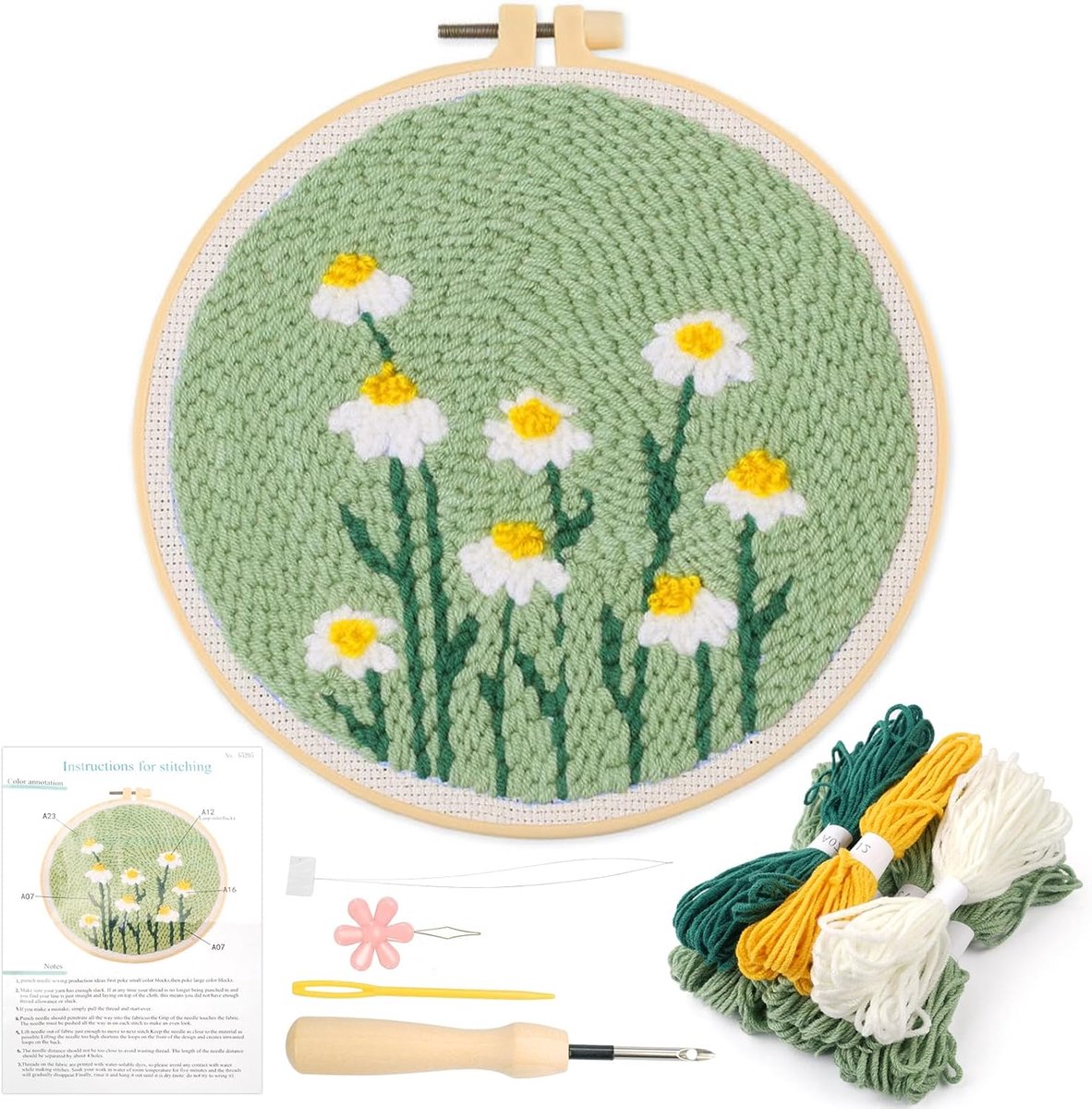 Needle Bloemen Borduurset voor Beginners, Stickset voor Volwassenen