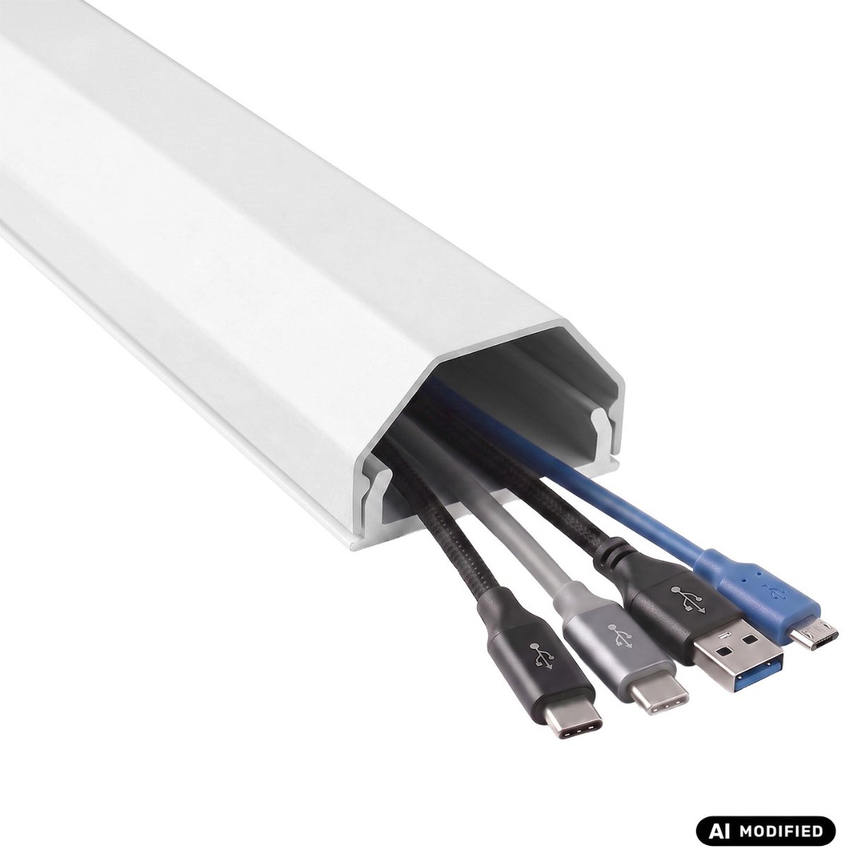 Maclean - kabelgoot - aluminium afdekstrip voor kabels, 33 x 18 x 750 mm, wit, MCTV-897 W
