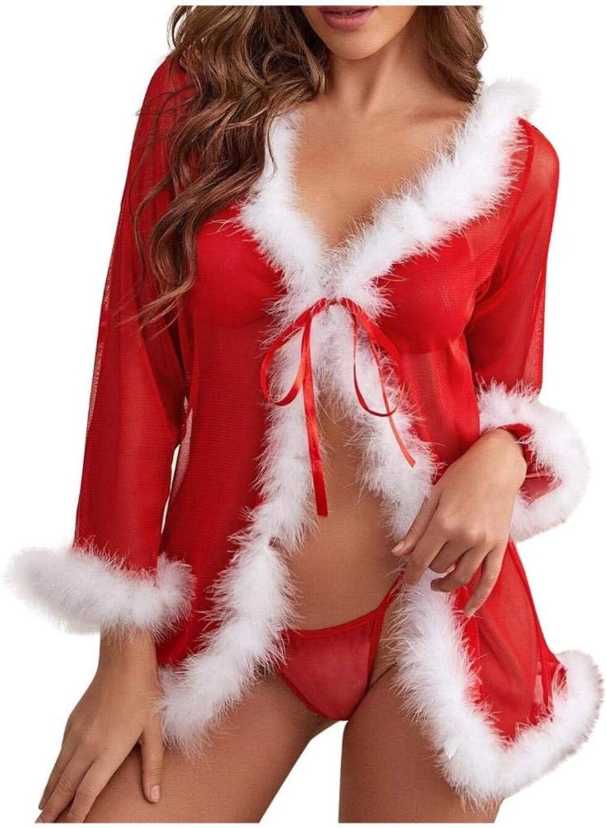 Lingerie voor dames V-hals transparante lingerie met jarretelgordel lingerie bodysuitSexy Lingerie Vrouwen V-hals Visnet Nachtjapon Thong Verleiding Sexy Vrouwelijke Rode Gewaad Nachtkleding Set
