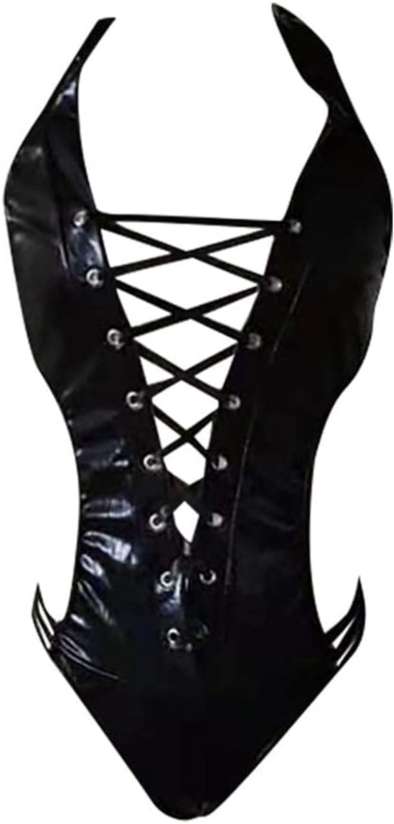 Kleding Vrouwen Sexy Lingerie Sexy Cross Bandage Bodysuit Ondergoed Diepe V Bodysuit