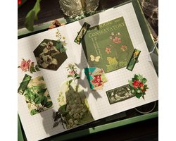Scrapbooking set, vintage, benodigdheden voor bullet journal/junk journal/dagboek/scrapbooking, briefpapier, A6-notitieboek met geruite pagina's, DIY-cadeau voor tienermeisjes, kinderen